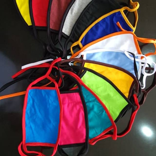 Masker Kain 2 Ply Warna Warni Bahan Halud Isi 3pcs