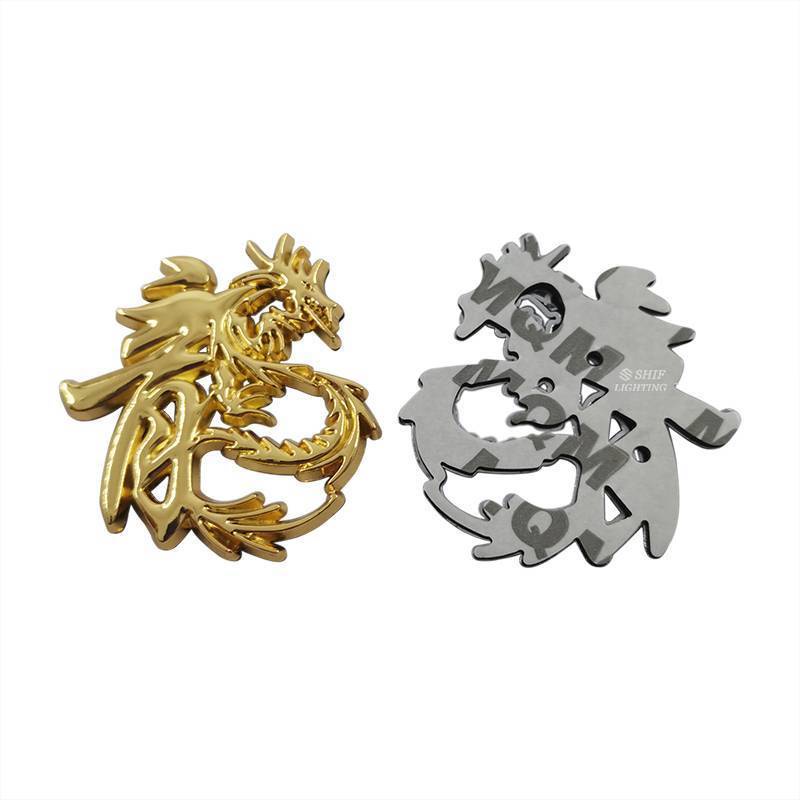 1pc Stiker Emblem / Badge Motif Naga Cina Bahan Metal Untuk Dekorasi Motor / Mobil