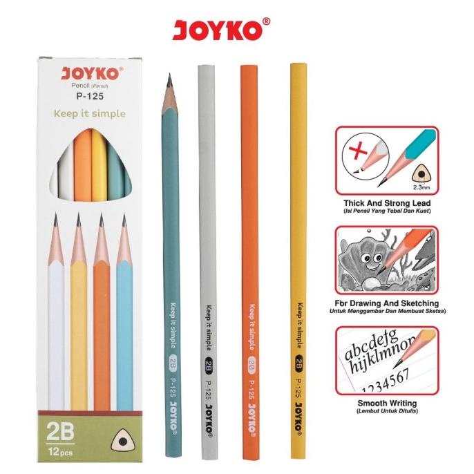 

[COD] Pensil 2B Joyko P-125 (Pack Isi 12 Pcs) BERKUALITAS Kode 1151