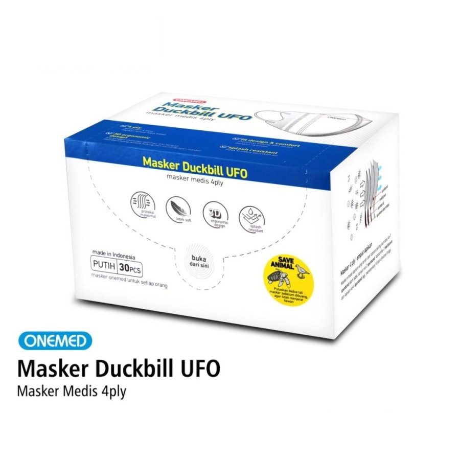 MASKER DUCKBILL UFO ONEMED 4 PLY MASKER MEDIS 3D MEDICAL ONLINE MEDICALONLINE