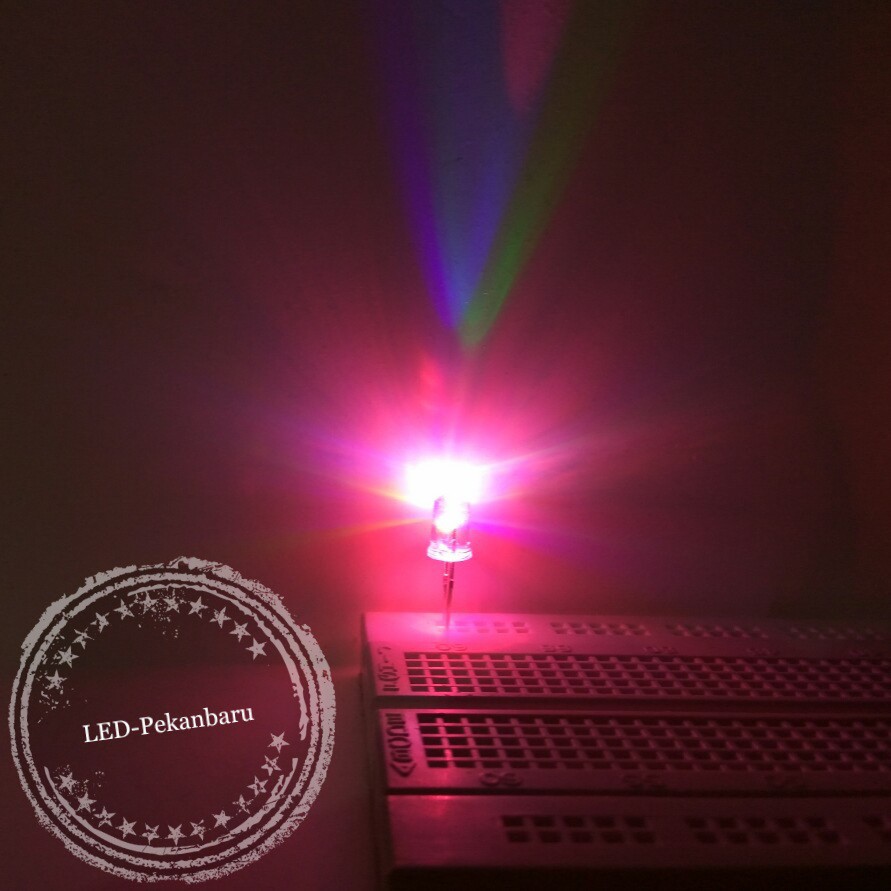 LED 5MM RGB FAST KEDIPAN CEPAT 7WARNA BERGANTIAN TRANSPARAN F5 7 WARNA