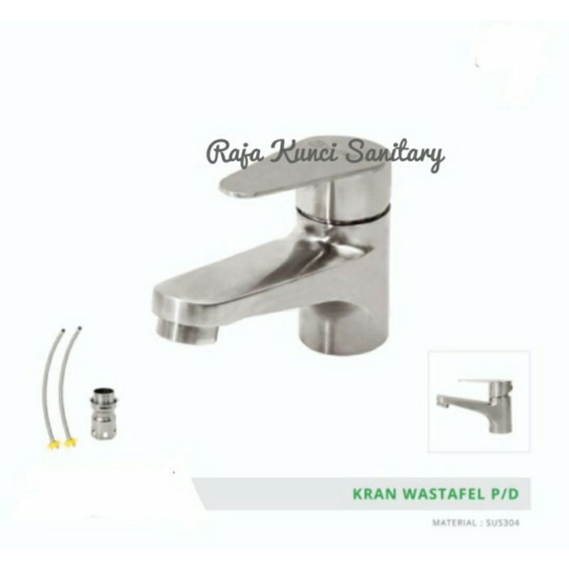 Kran Wastafel Panas Dingin/Mixer Stainless SUS 304 Hitam/Black