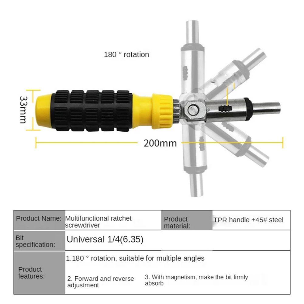 Obeng Ratchet Nanas Di Dalam Sudut Hexagon 1per4inci Hex Adjustable Spanner Drive Tackle Extension Rod