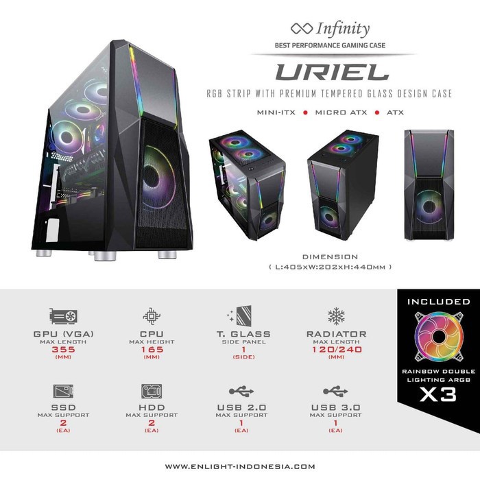 CASING TER-UPDATE... INFINITY URIEL (3FAN ARGB) RGB FRONT Panel