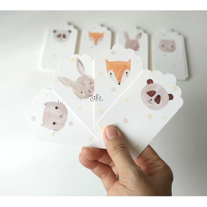 

Produk Unggulan] (Tag Ht-Blank04) Tag Ucapan Iamcili Cute Animal Blank Tulis Sendiri