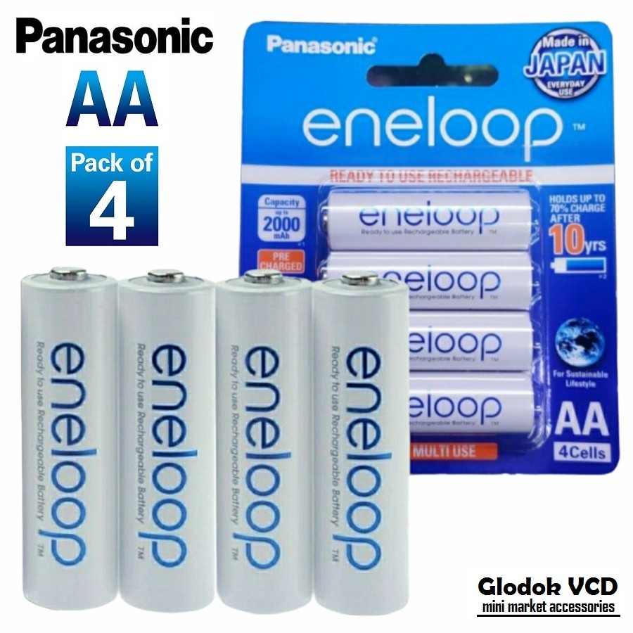 Baterai Panasonic Eneloop Rechargeable Battery AA 1900mAh isi 4 pcs