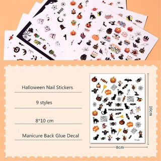 Image of thu nhỏ Softness Stiker Kuku Motif Labu Halloween / Tengkorak / Laba-Laba Untuk Nail Art DIY #2