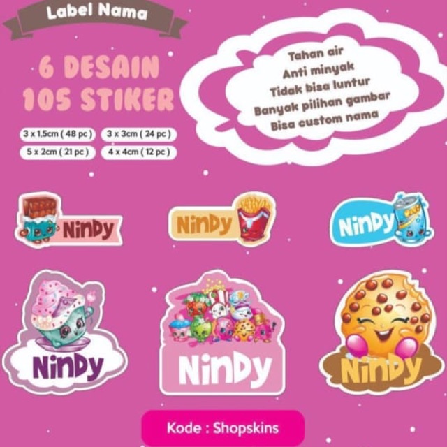 

Label nama / stiker nama 105 pcs