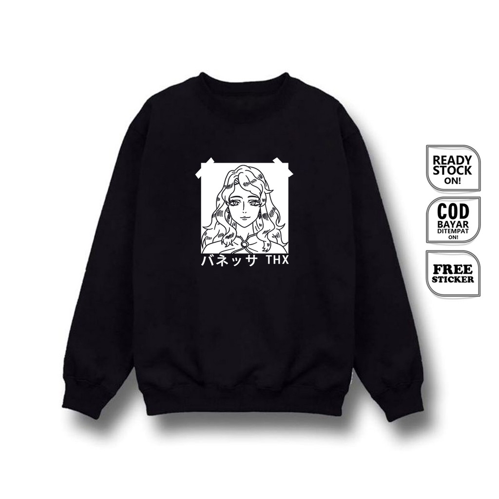 SWEATER CREWNECK ANIME MANGA VANESSA ENOTECA BLACK CLOVER ASTA NOELLE FINRAL VOLTIA GAUCHE WAIFU SC