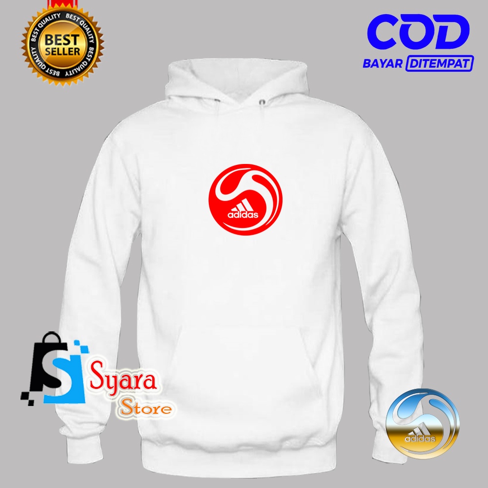 Bisa COD / Hoodie Adidas_Bulat Blok Merah / Jaket Hoodie Distro / Jaket Tebal / Jaket Sweater / Jake
