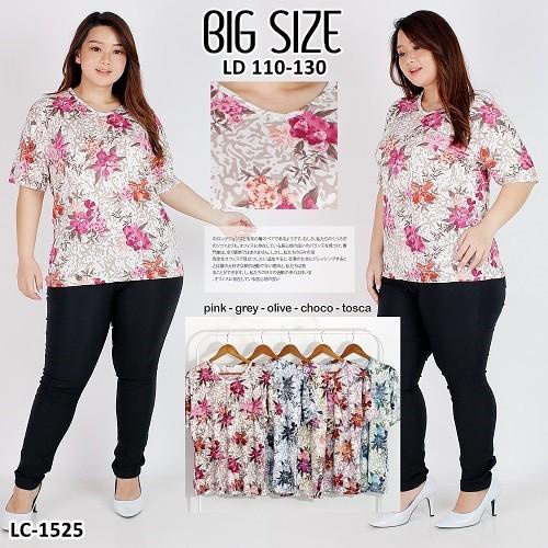 Big Sale Kaos Jumbo Wanita Motif Bunga Super Strecth Termurah