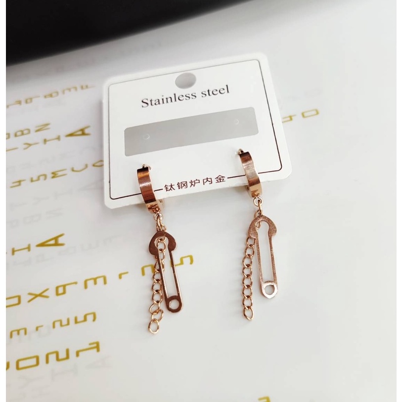 Anting import titanium model panjang rumbai premium quality