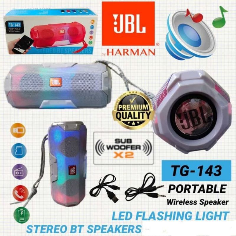 SPEAKER BLUETOOTH JBL TG 143-LAMPU DISCO wireless