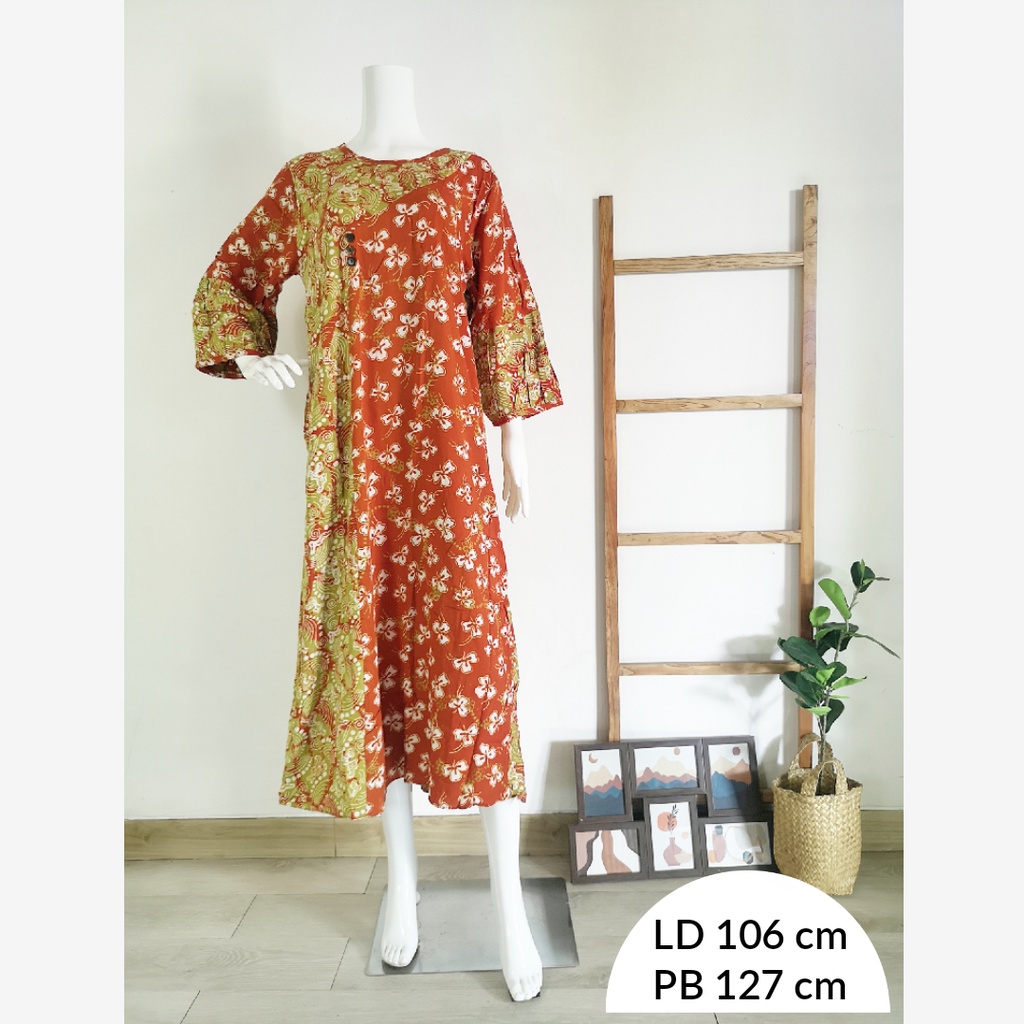 Daster Qonita Batik (Dress Evelin Hls Uv) | Boutique quality | Non Busui Friendly