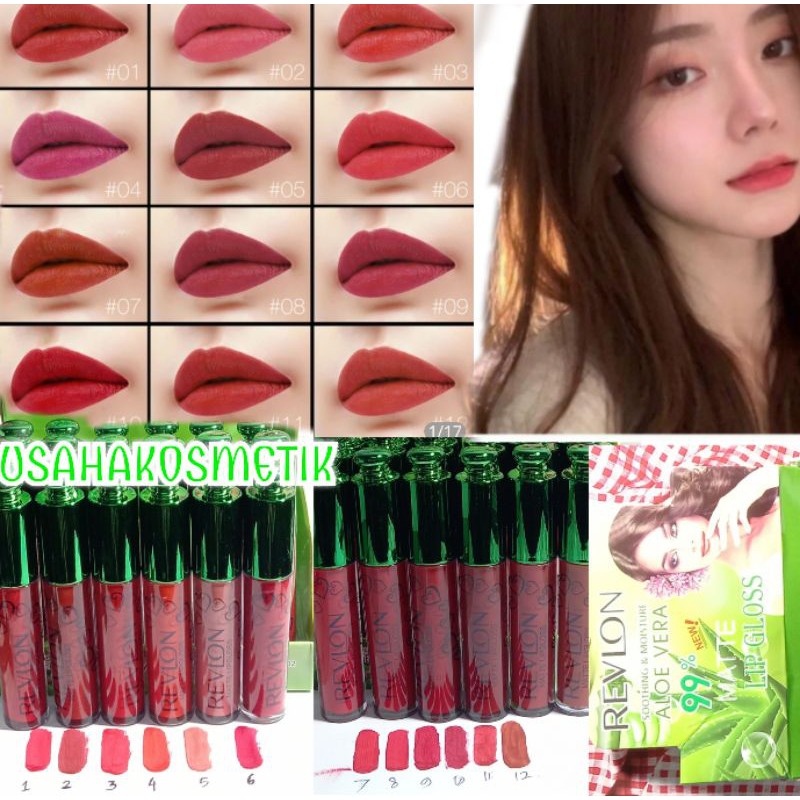 PROMO BESAR !!! LIPGLOSS MATTE  REVLON 99% ALOE VERA NEW  NO.ZG-0802