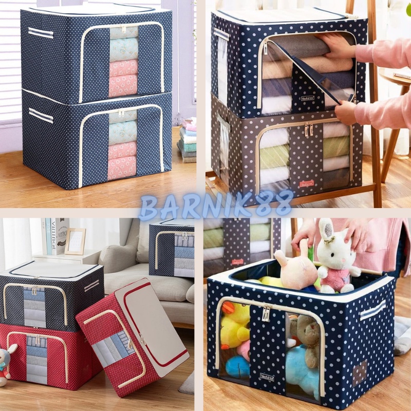 Barnik88 Storage Box Jumbo Tempat Penyimpanan Pakaian Kotak Baju Box Mainan Multifungsi Box Baju Dewasa &amp; Anak Tas Penyimpanan Baju