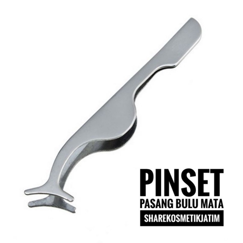 Pinset Lengkung Stainless Steel Untuk Pasang Bulu Mata Palsu / False Eyelash Tweezer Plastik dan Stainless Steel