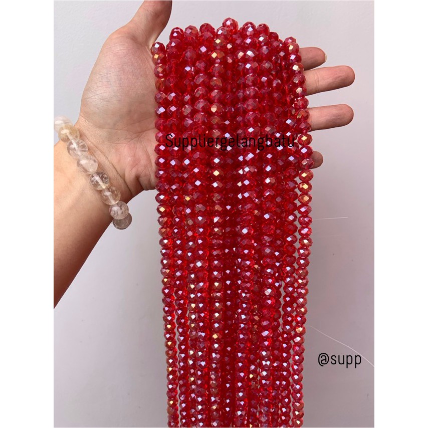 Crystal Ceko 10mm RED QUARTZ merah bahan souvenir kado perhiasan craft