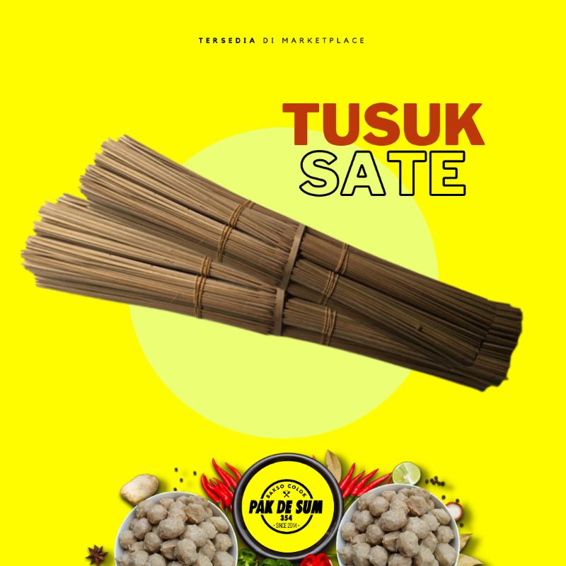 Tusuk Sate 1 Iket isi +-80 panjang 25 Cm dengan ujung runcing