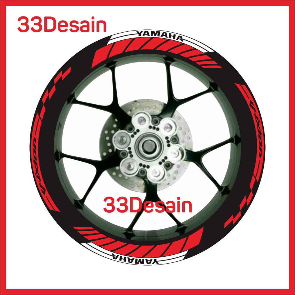 Aksesoris Motor Stiker Cutting Velg Yamaha Vixion Merah