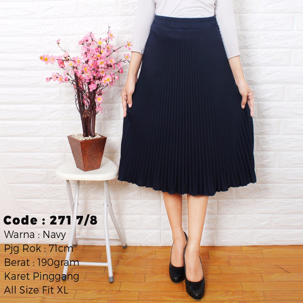 ROK PLISKET PENDEK 271 PLEATS SKIRT WANITA SUPER MURAH TURUN HARGA