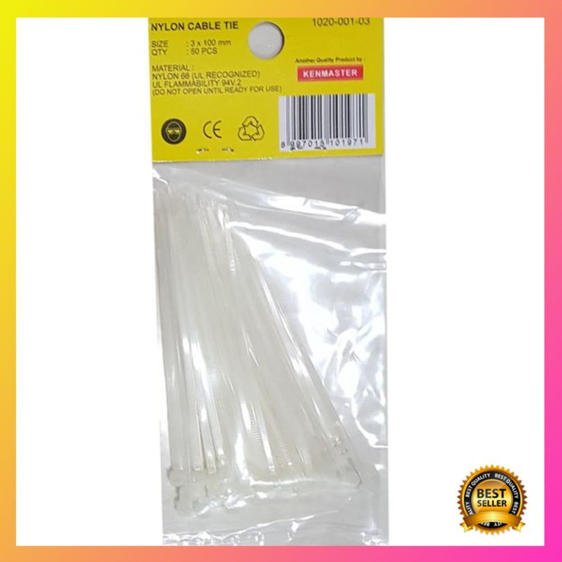

Diskon Kenmaster Cable Ties 3X100mm 50Pcs White