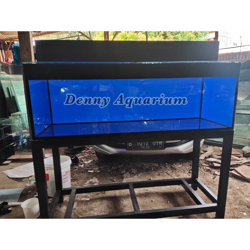 AQUARIUM KACA UKURAN 150x60x60cm SET RAK HOLLO DAN TOP FILTER