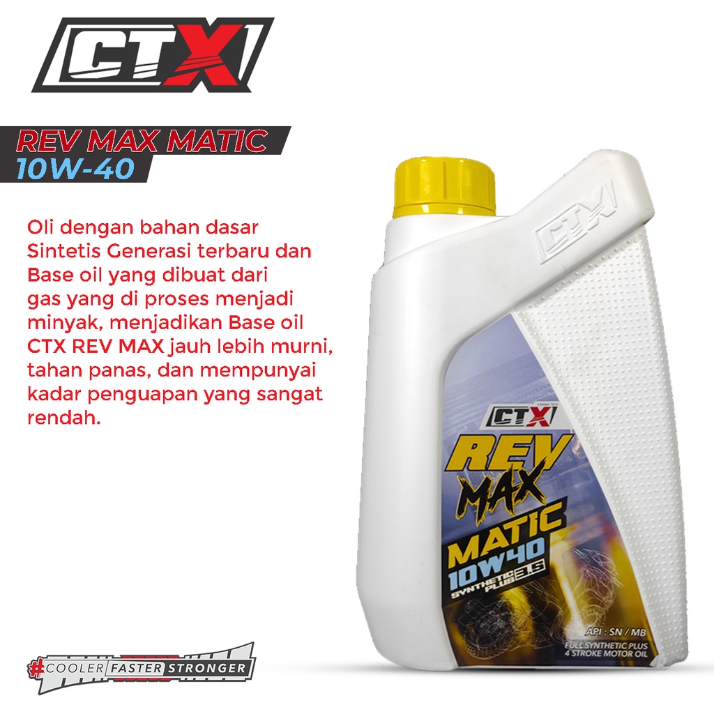 OLI CTX REV MAX MATIC 10W-40 OLI FULL SINTETIS OLI MOTOR MATIC / VESPA