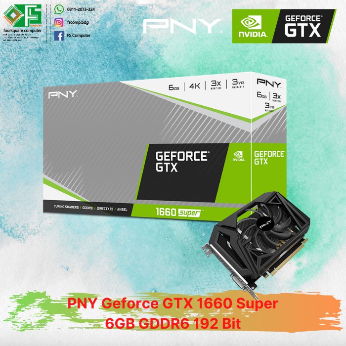 PNY Geforce GTX 1660 Super 6GB GDDR6 192 Bit VGA Card Resmi Garansi