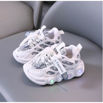 Sepatu Anak led sneaker laki laki perempuan lampu nyala new korea 9991