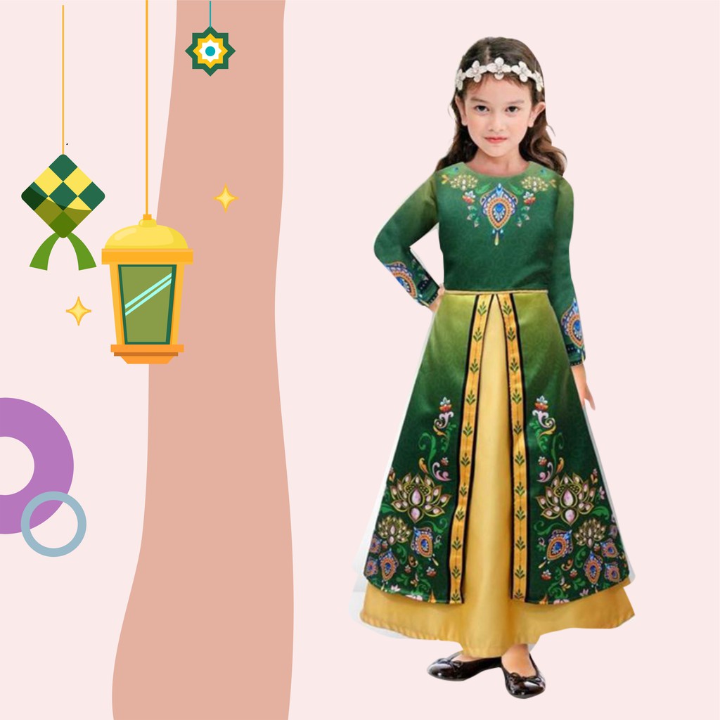  Baju  muslim anak  Gamis  import anak  Dress pesta anak  