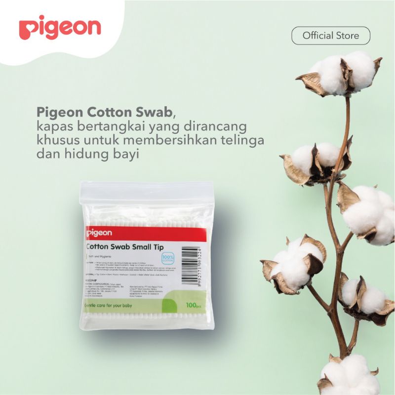 Pigeon Cotton Swab Isi 100 Pcs - Small Tip - Large | Cotton Buds