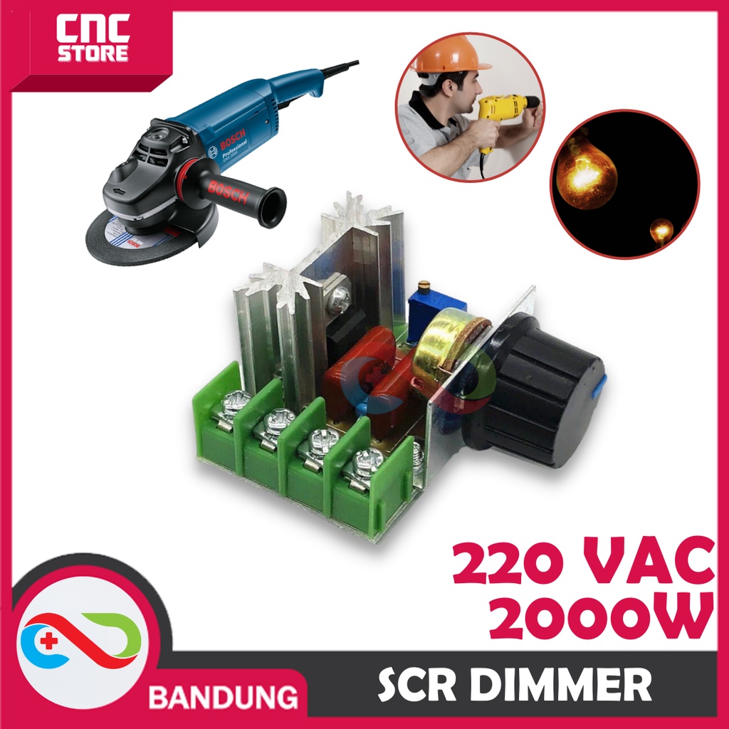 SCR 220 VAC 2000W DIMMER SPEED CONTROLLER MOTOR LAMPU