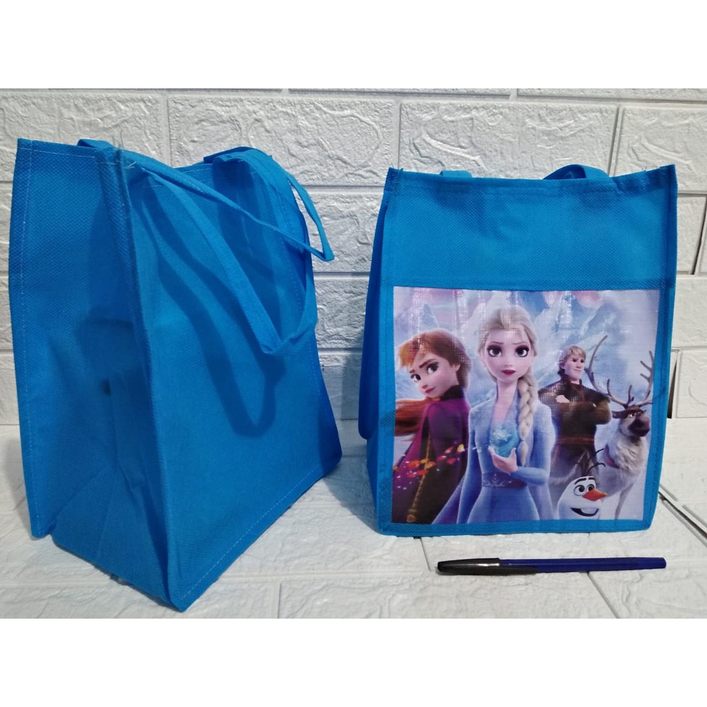 TAS SPUNBOND NK Frozen  Goodie bag ulang tahun anak Souvenir MURAH-3