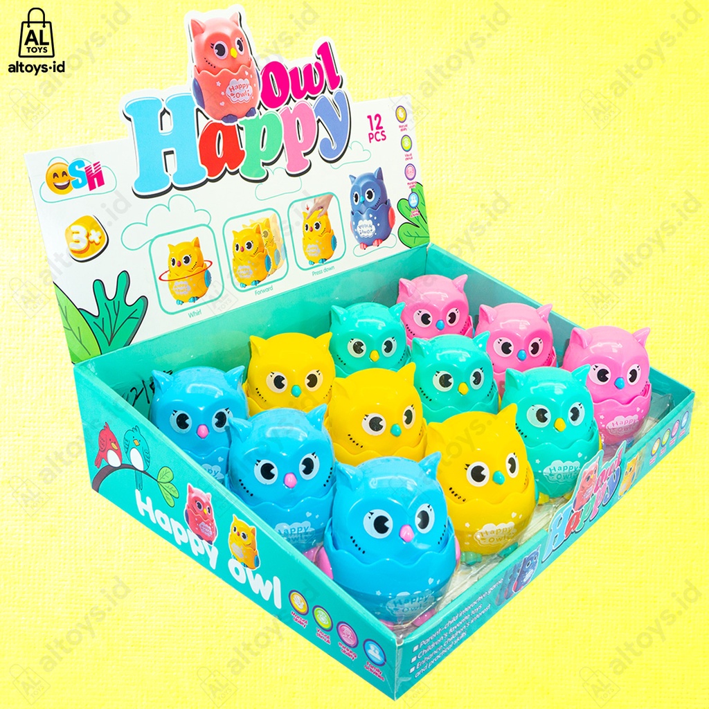 Mainan mobil Anak Kecil Burung / Siput Jalan / Mainan Bayi Happy Owl / Mainan Snail Press Pull