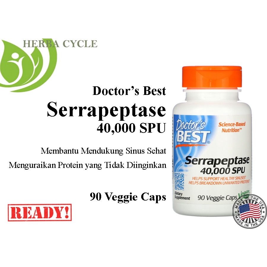 Doctor Best Serrapeptase 40000 SPU 90 Veggie Caps ORI USA Dr Best Doctor's Best