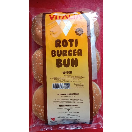 

Roti Burger Bun Wijen Vitalia Isi 6 Biji 300Gram. Product Of Bernardi.