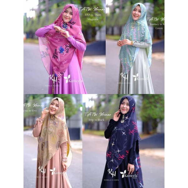 KHIMAR SERIES TATW BY KAMEELA HIJABKU/ KHIMAR MOTIF PRINTING ORI / Kerudung/Khimar/hijab “PRINTING