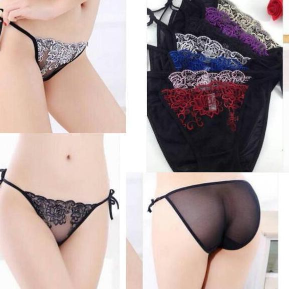 Grosiran Murah Cd Bikini Tali Ikat Samping Model Transparan / Celana Dalam Cewek Tali Ikat Samping 7