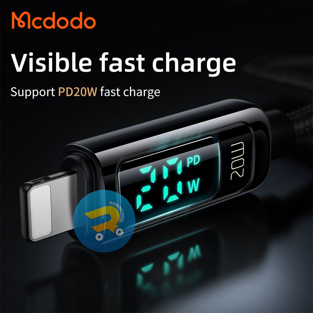 MCDODO Charger For Iphone Digital Display Pro Fast Charging 3A - Usb C to IP - Power Delivery Fast Charging – Kabel for Iphone - Kabel Data for Iphone - Kabel Charger for Iphone ORIGINAL