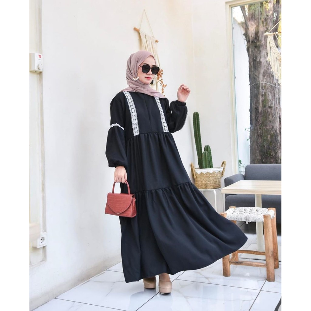 GAMIS MAXI MUSLIM /  HAYLA DRESS /  GAMIS PESTA RENDA TILLE / GAUN PESTA MUSLIM MURAH