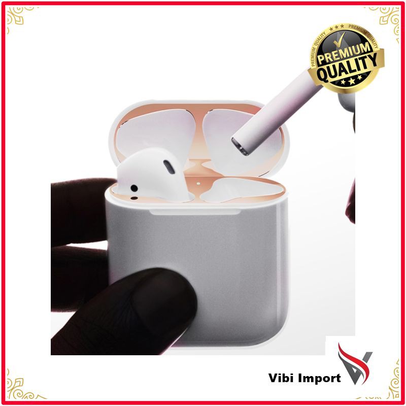 Terlaris dijual Hot Metal Debu Penjaga stiker untuk Apple AirPods Kasus Cover Debu-bukti pelindung