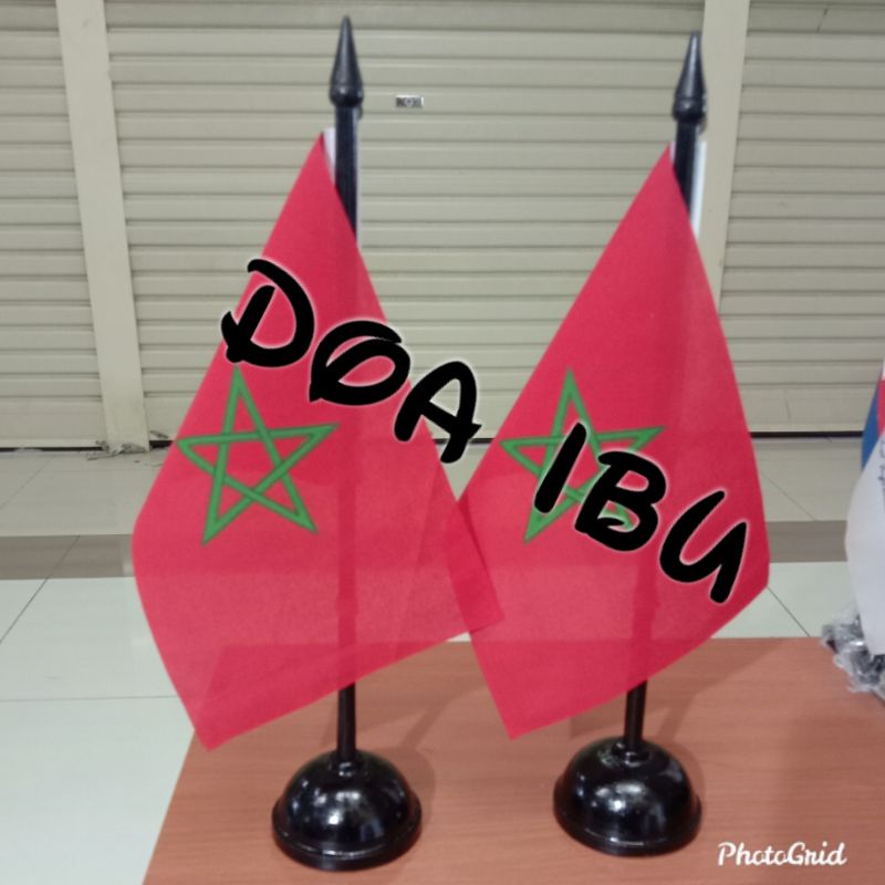 

best seller tiang kayu meja+bendera MAROKO ready stock