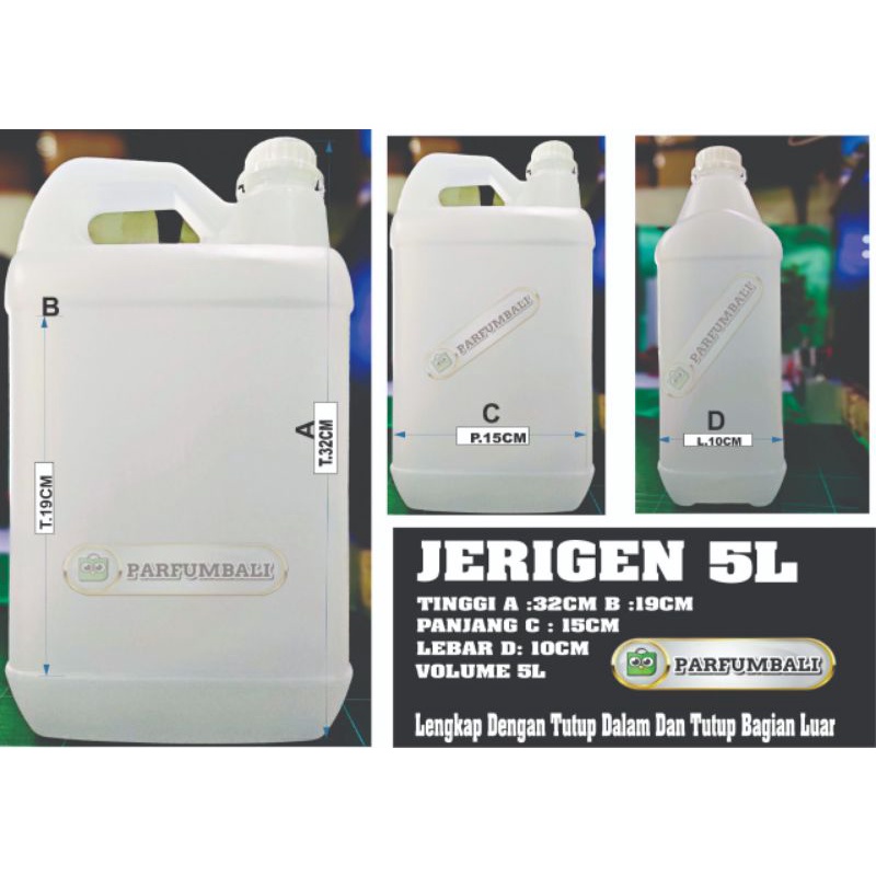 JERIGEN 5 LITER putih SEGEL/DIRIGEN TEBAL