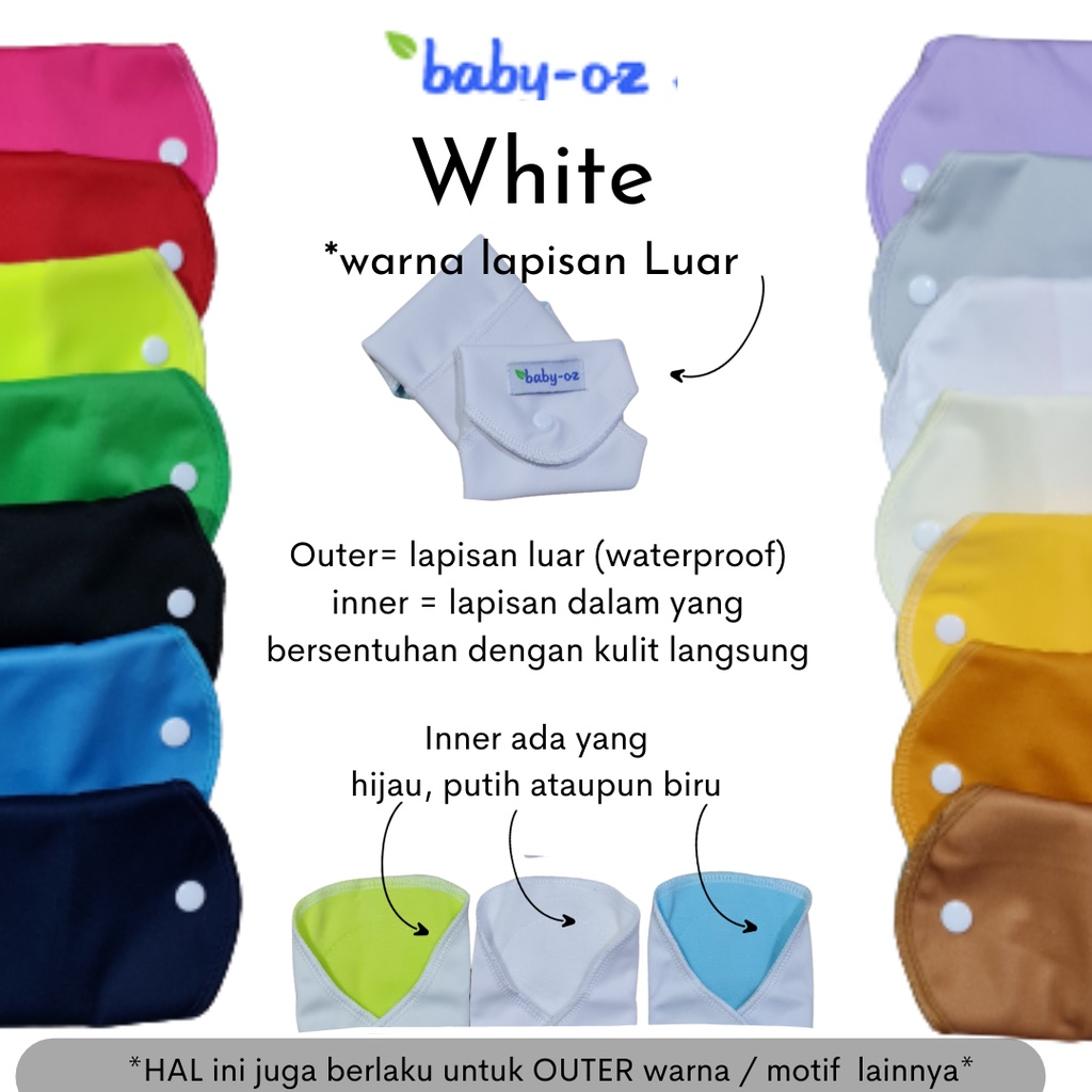 Menspad Baby Oz pembalut kain warna Polos motif panty liner menspad babyOz paket