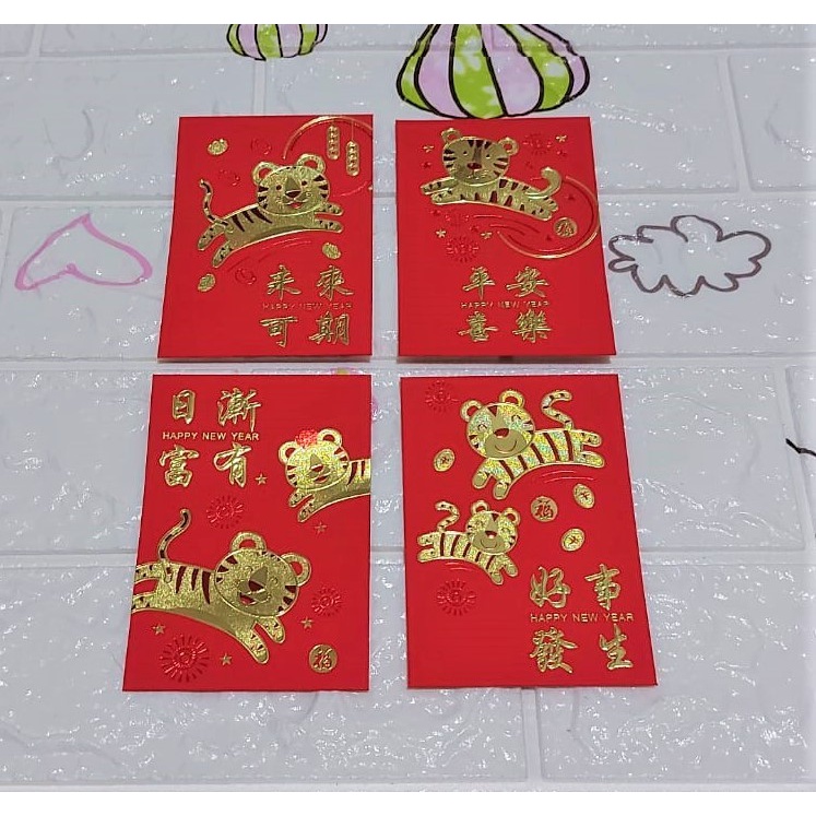

Angpao Imlek Shio Macan Fancy Lucu Murah LL1078 Dove Emboss Emas Isi 6 Pcs Tidak Mix Motif