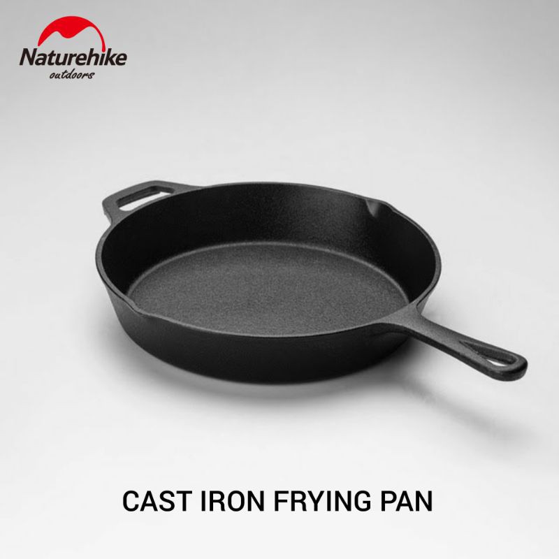 CAST IRON FRYING PAN NATUREHIKE NH20CJ018 WAJAN PENGGORENGAN ANTI LENGKET ALAT MASAK MULTIFUNGSI