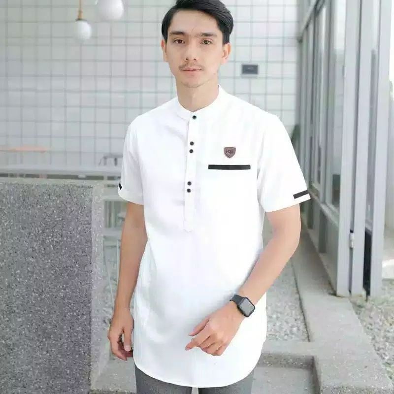 Baju Koko Kurta Dewasa Lengan Pendek Material Catton Adem Serap Keringat-1