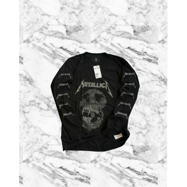 KOAS T SHIRT H&M HNM METALLICA KAOS LENGAN PANJANG LONGSLEEVE PAKAIAN PRIA WANITA MURAH BAJU UNISAX