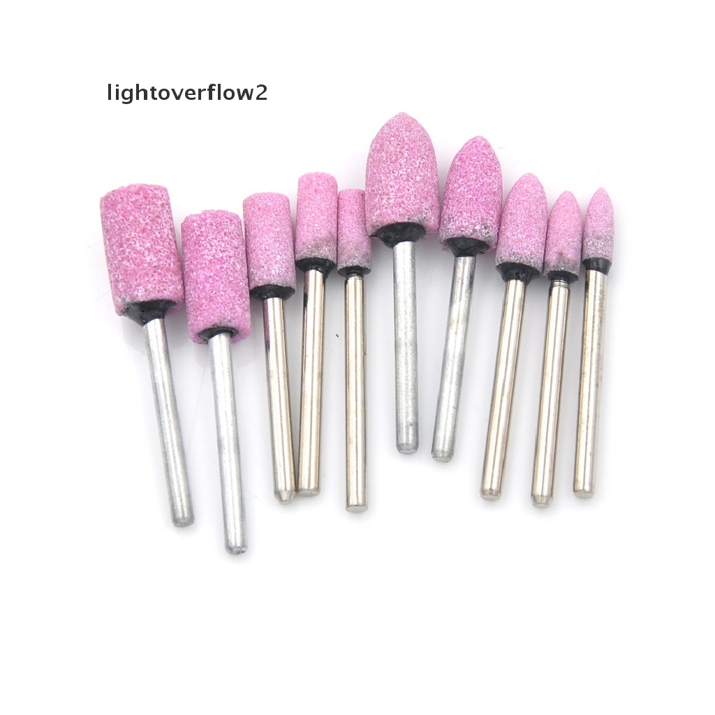 (lightoverflow2) 10pcs Roda Gerinda Putar Bahan Batu Warna Pink